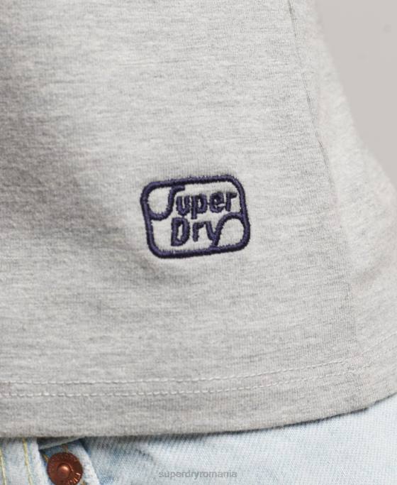 Superdry maiou cu dungi cali îmbrăcăminte gri femei JX0Z6527