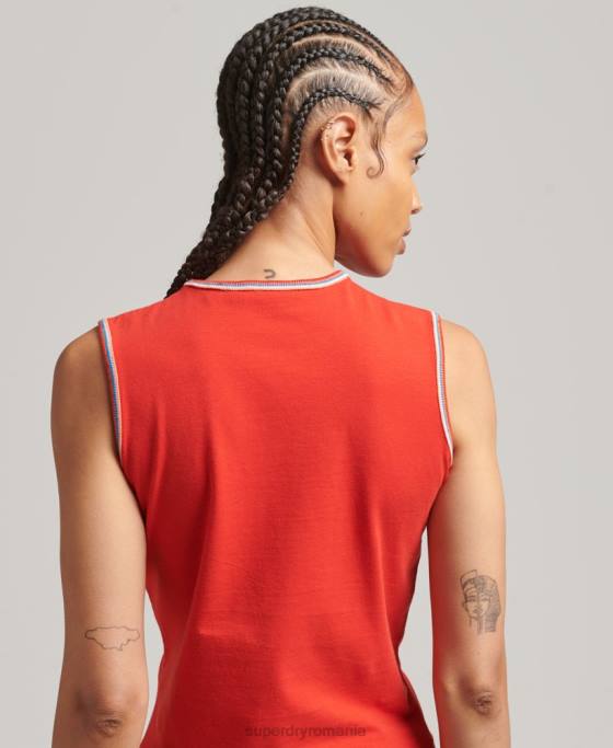 Superdry maiou cu dungi cali îmbrăcăminte roșu femei JX0Z6536