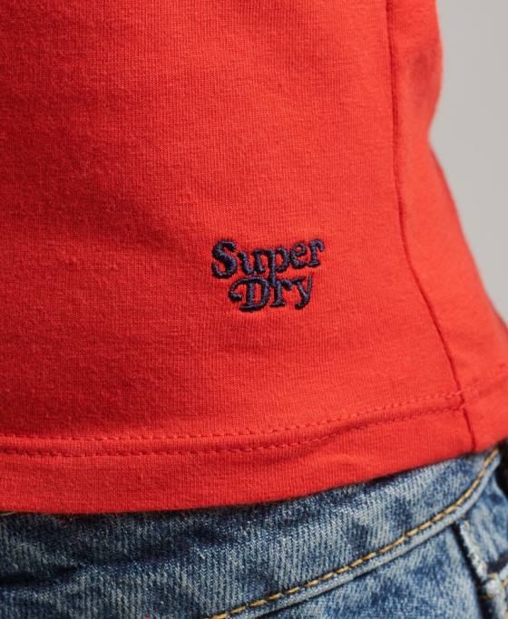 Superdry maiou cu dungi cali îmbrăcăminte roșu femei JX0Z6536