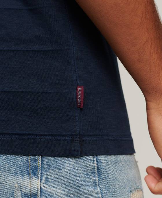 Superdry maiou cu textură vintage din bumbac organic îmbrăcăminte marina bărbați JX0Z107
