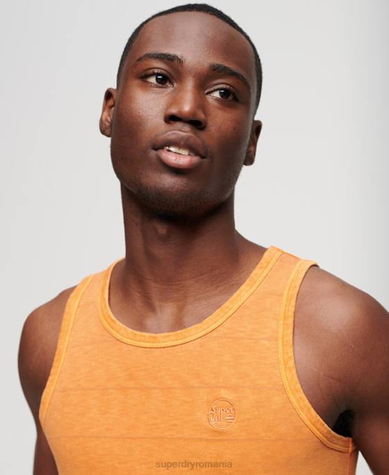 Superdry maiou cu textură vintage din bumbac organic îmbrăcăminte portocale bărbați JX0Z11