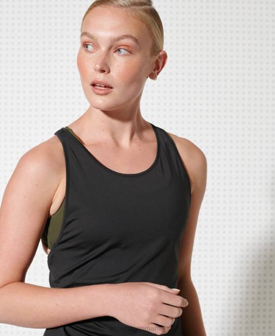 Superdry maiou de antrenament cu bretele îmbrăcăminte negru femei JX0Z3077