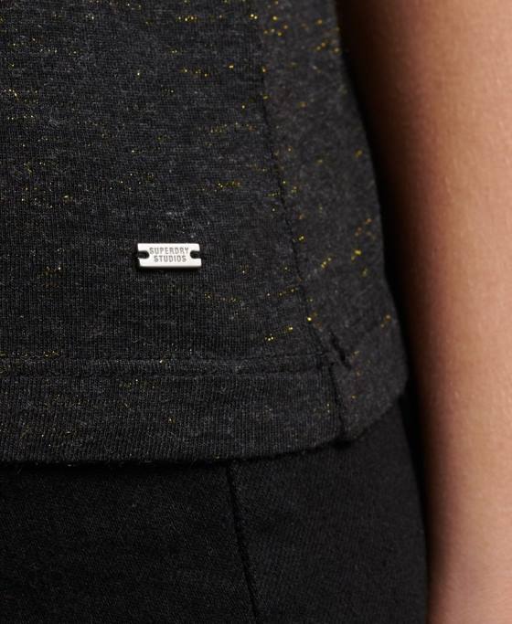 Superdry maiou din tricou studios îmbrăcăminte negru femei JX0Z2201