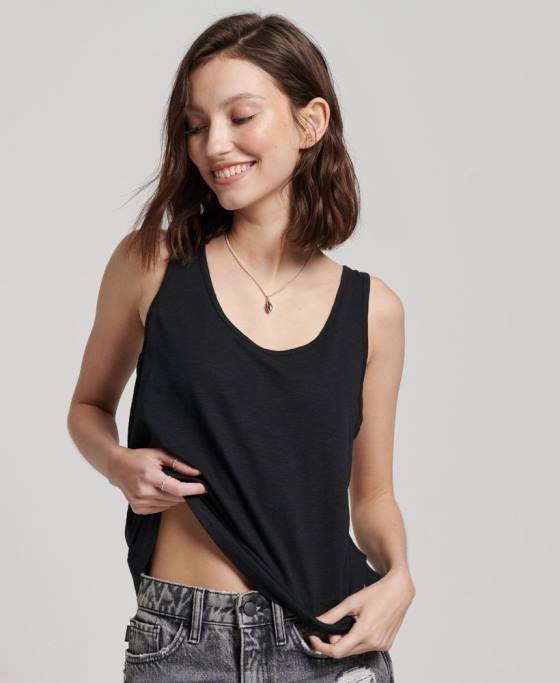 Superdry maiou din tricou studios îmbrăcăminte negru femei JX0Z2868