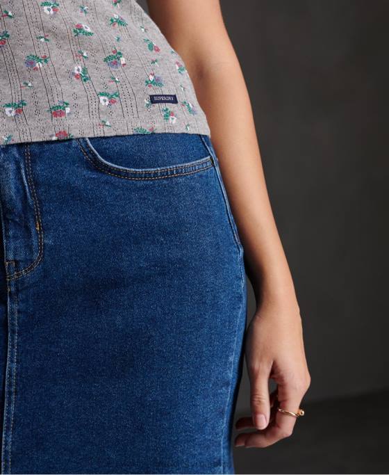 Superdry maiou esențial pointelle îmbrăcăminte gri deschis femei JX0Z3088