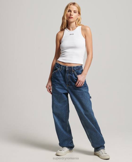 Superdry maiou esențial îmbrăcăminte alb femei JX0Z3008