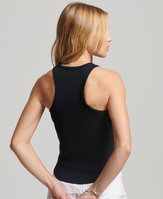 Superdry maiou esențial îmbrăcăminte negru femei JX0Z2943