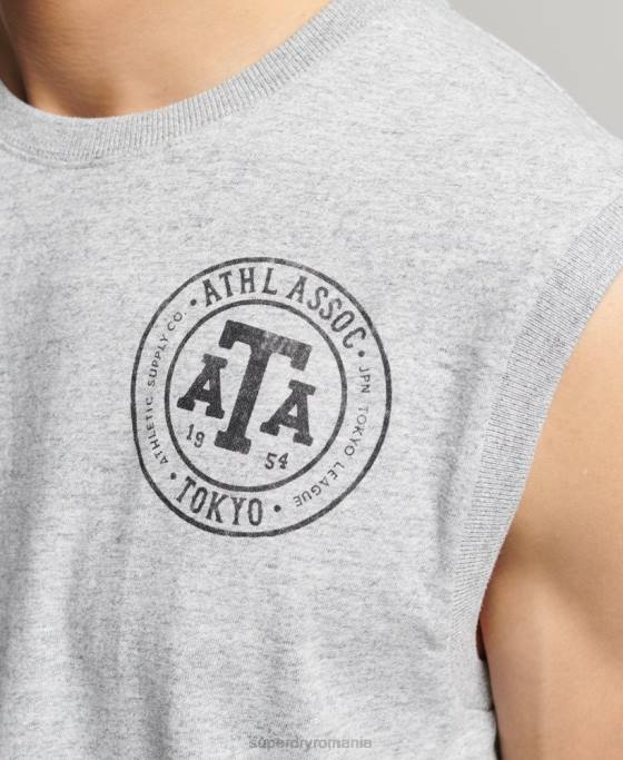 Superdry maiou vintage colegial îmbrăcăminte gri bărbați JX0Z1559