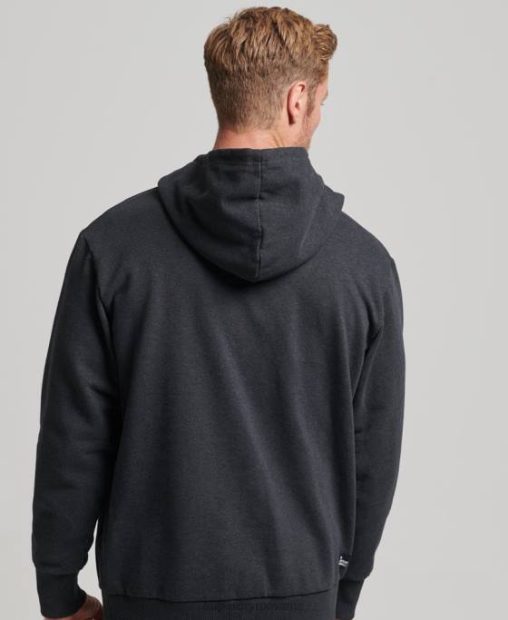 Superdry micro hanorac mijlociu îmbrăcăminte negru bărbați JX0Z5008