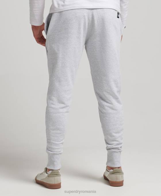 Superdry micro pantaloni de jogging laterali reciclați îmbrăcăminte gri deschis bărbați JX0Z6397