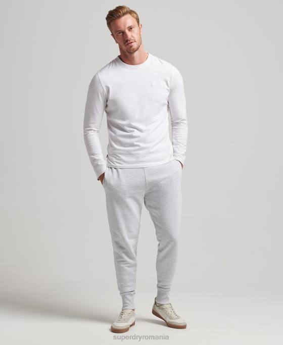 Superdry micro pantaloni de jogging laterali reciclați îmbrăcăminte gri deschis bărbați JX0Z6397