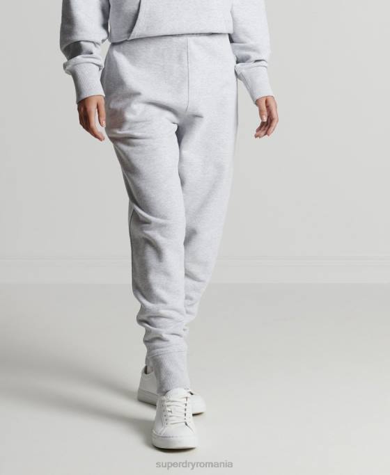 Superdry micro pantaloni de jogging laterali reciclați îmbrăcăminte gri deschis femei JX0Z3936