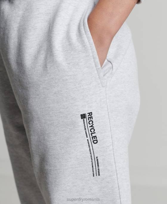 Superdry micro pantaloni de jogging laterali reciclați îmbrăcăminte gri deschis femei JX0Z3936