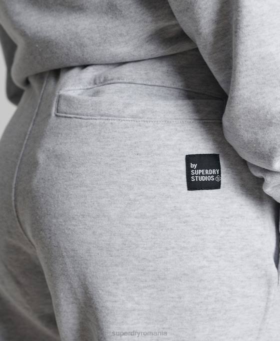 Superdry micro pantaloni de jogging laterali reciclați îmbrăcăminte gri deschis femei JX0Z3936
