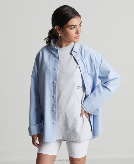 Superdry micro tricou mijlociu reciclat îmbrăcăminte gri deschis femei JX0Z2780