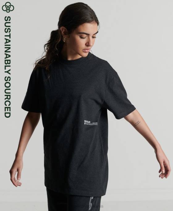 Superdry micro tricou mijlociu reciclat îmbrăcăminte negru femei JX0Z2849