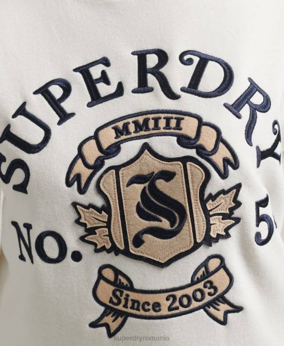 Superdry mândrie cu rochie artizanală cu decolteu îmbrăcăminte alb femei JX0Z2457