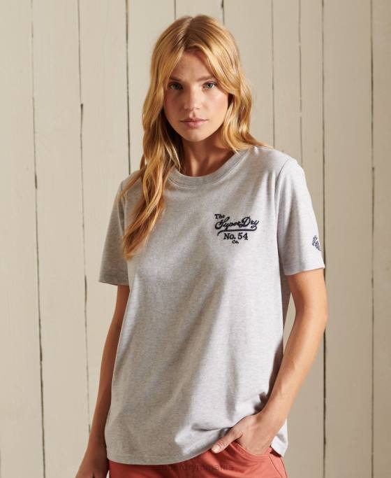 Superdry mândrie cu tricou artizanal îmbrăcăminte gri deschis femei JX0Z6243