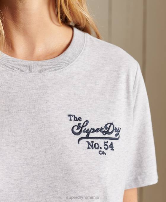 Superdry mândrie cu tricou artizanal îmbrăcăminte gri deschis femei JX0Z6243