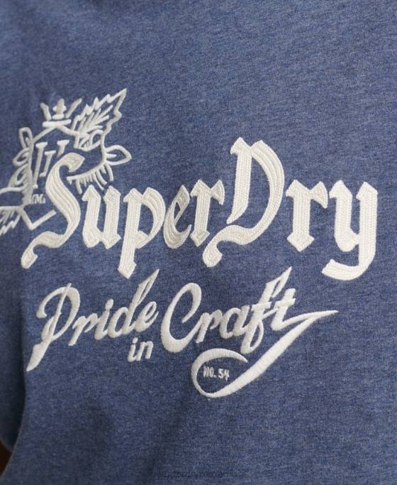 Superdry mândrie vintage în tricou artizanal îmbrăcăminte marina femei JX0Z2752