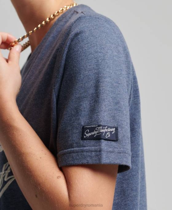 Superdry mândrie vintage în tricou artizanal îmbrăcăminte marina femei JX0Z2752