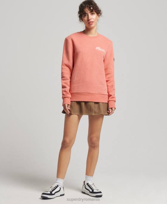 Superdry mândrie în hanoracul craft crew îmbrăcăminte coral femei JX0Z3485