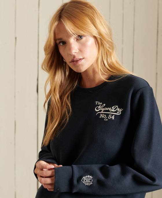 Superdry mândrie în hanoracul craft crew îmbrăcăminte marina femei JX0Z5946