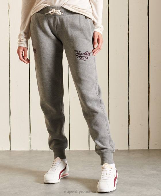 Superdry mândrie în joggeri artizanali îmbrăcăminte gri inchis femei JX0Z3942