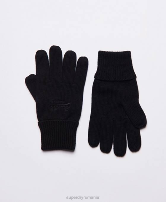Superdry mănuși clasice cu logo vintage accesorii negru bărbați JX0Z1799