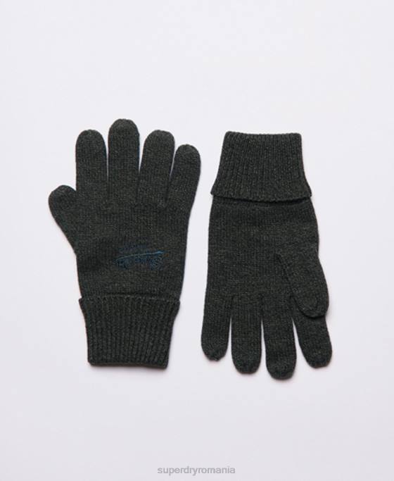 Superdry mănuși clasice cu logo vintage accesorii verde bărbați JX0Z1802