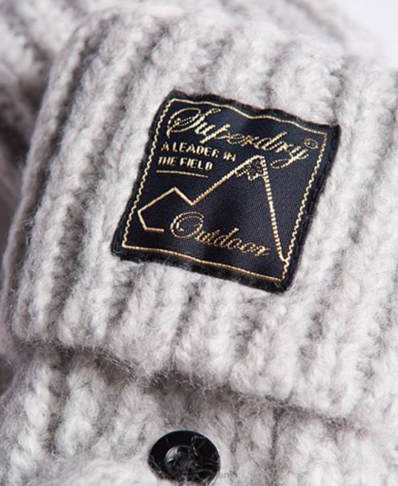 Superdry mănuși de cablu din tweed accesorii gri femei JX0Z4286