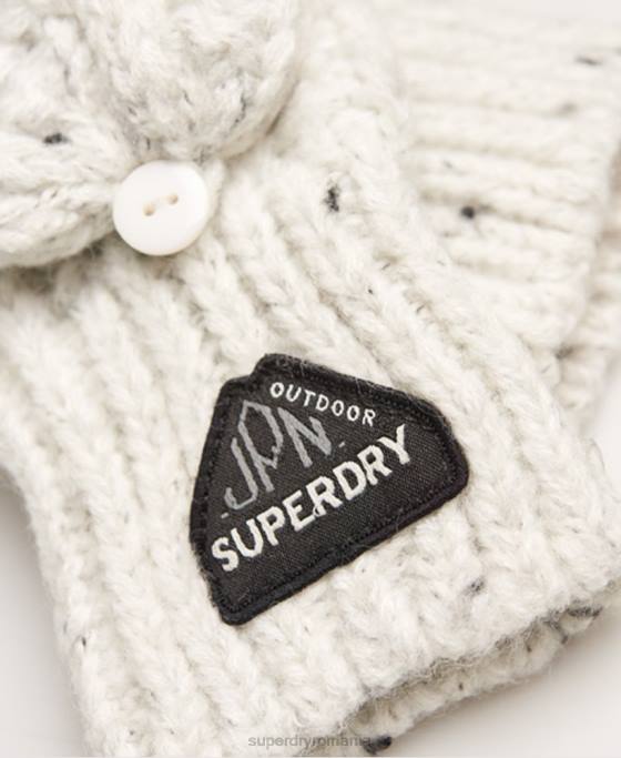 Superdry mănuși de cablu gracie accesorii alb femei JX0Z4344