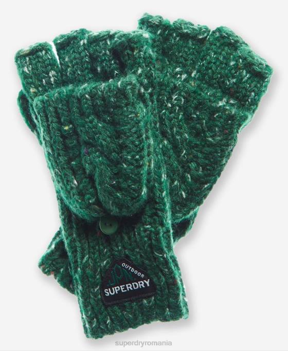 Superdry mănuși de cablu gracie accesorii verde femei JX0Z4322