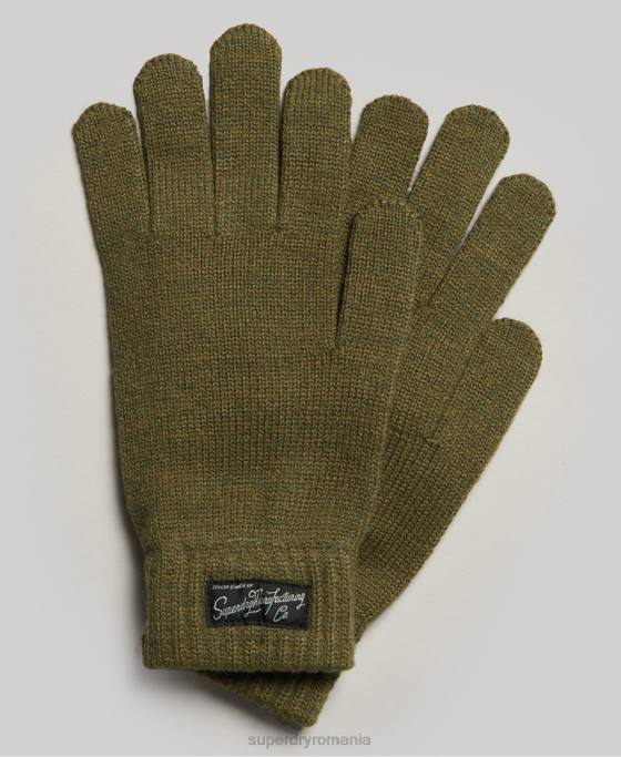 Superdry mănuși esențiale cu logo accesorii kaki femei JX0Z1699