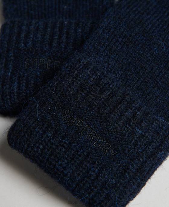 Superdry mănuși esențiale cu nervuri accesorii marina femei JX0Z4269