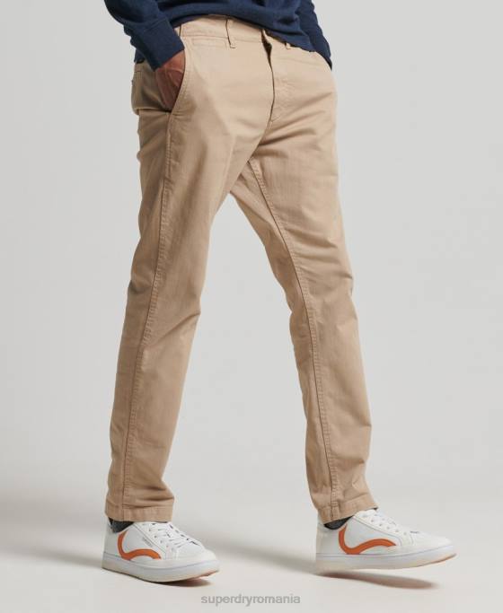 Superdry ofițeri pantaloni chino slim îmbrăcăminte bej bărbați JX0Z6474