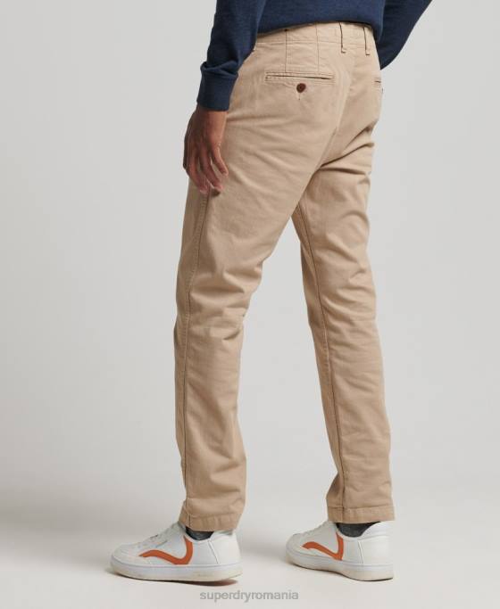 Superdry ofițeri pantaloni chino slim îmbrăcăminte bej bărbați JX0Z6474