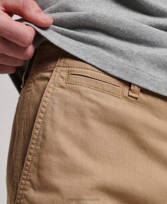 Superdry ofițeri pantaloni chino slim îmbrăcăminte bej bărbați JX0Z91