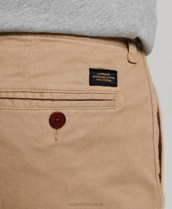 Superdry ofițeri pantaloni chino slim îmbrăcăminte bej bărbați JX0Z91