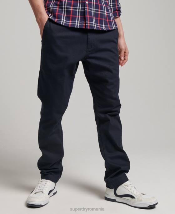 Superdry ofițeri pantaloni chino slim îmbrăcăminte marina bărbați JX0Z6487