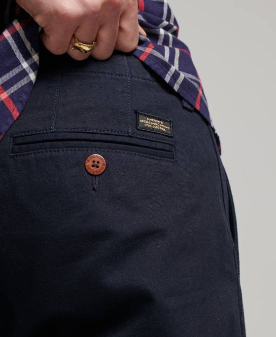 Superdry ofițeri pantaloni chino slim îmbrăcăminte marina bărbați JX0Z6487