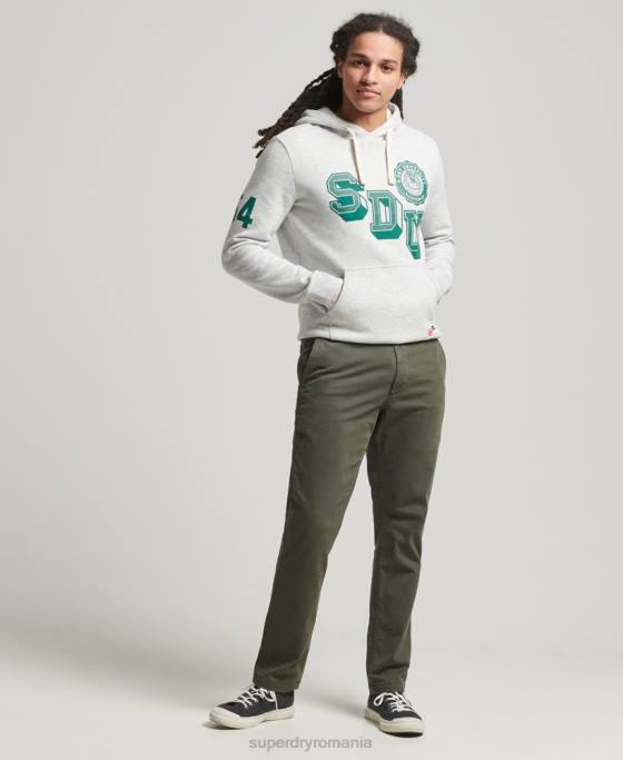 Superdry ofițeri pantaloni chino slim îmbrăcăminte verde bărbați JX0Z6464
