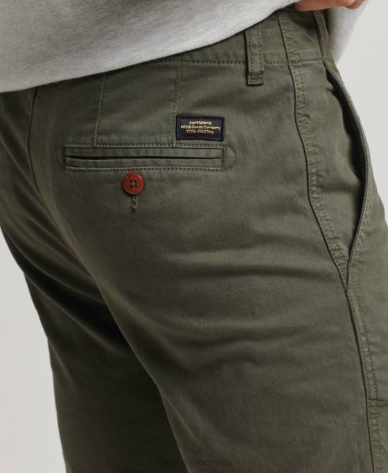 Superdry ofițeri pantaloni chino slim îmbrăcăminte verde bărbați JX0Z6464