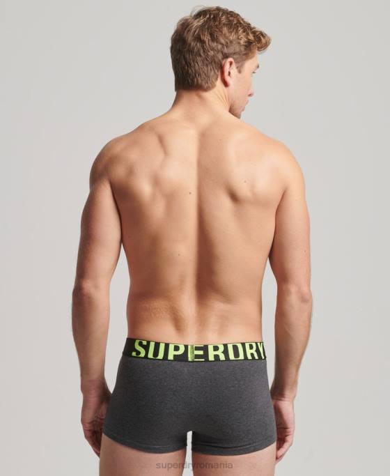 Superdry pachet dublu cu logo-ul trunchiului din bumbac organic îmbrăcăminte gri bărbați JX0Z1796