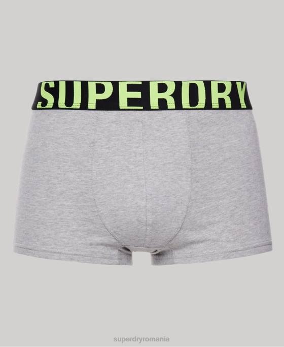 Superdry pachet dublu cu logo-ul trunchiului din bumbac organic îmbrăcăminte gri bărbați JX0Z1796
