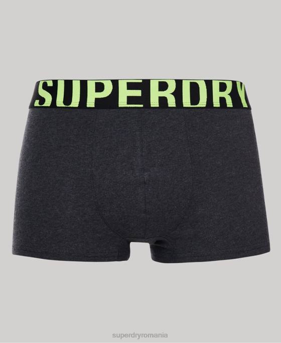 Superdry pachet dublu cu logo-ul trunchiului din bumbac organic îmbrăcăminte gri bărbați JX0Z1796