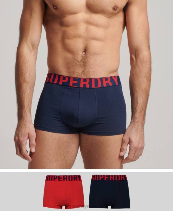 Superdry pachet dublu cu logo-ul trunchiului din bumbac organic îmbrăcăminte marina bărbați JX0Z1797