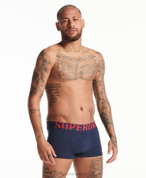Superdry pachet dublu cu logo-ul trunchiului din bumbac organic îmbrăcăminte marina bărbați JX0Z1797
