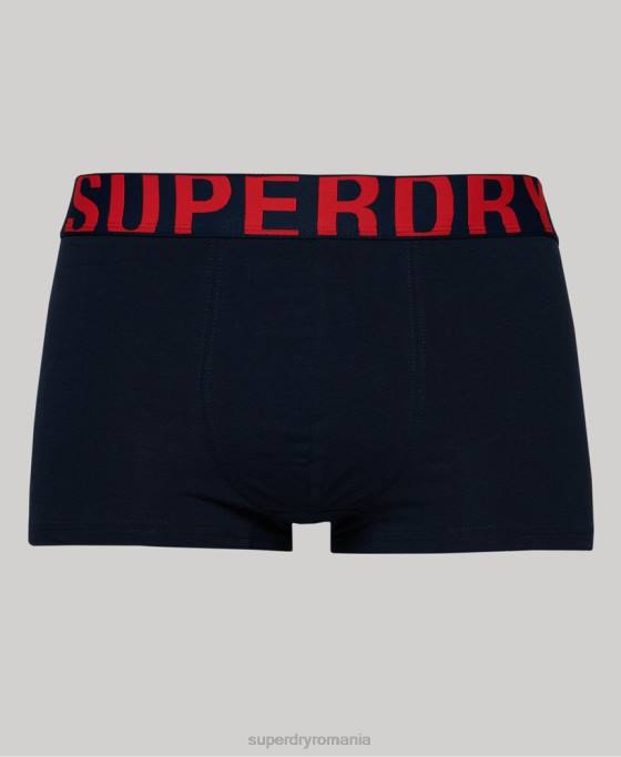Superdry pachet dublu cu logo-ul trunchiului din bumbac organic îmbrăcăminte marina bărbați JX0Z1797