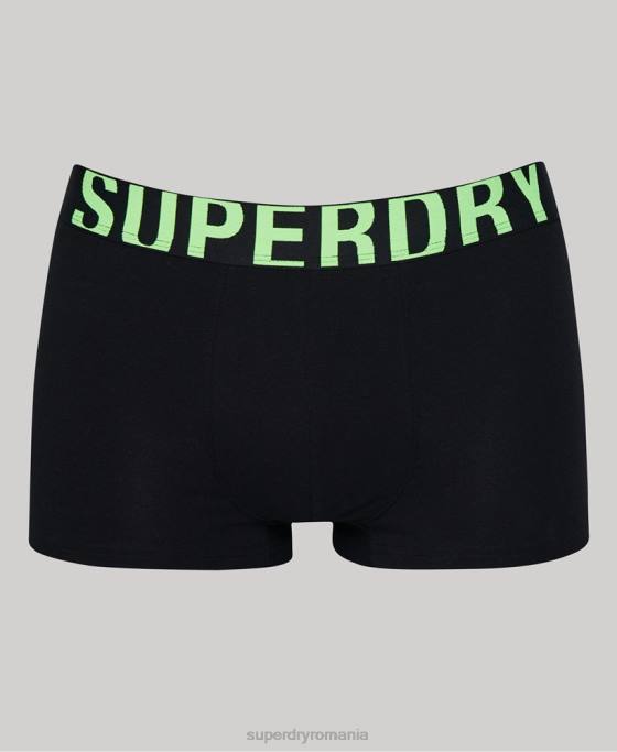 Superdry pachet dublu cu logo-ul trunchiului din bumbac organic îmbrăcăminte negru bărbați JX0Z1742